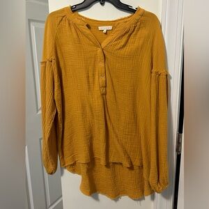 Promesa Mustard Long Sleeve Blouse